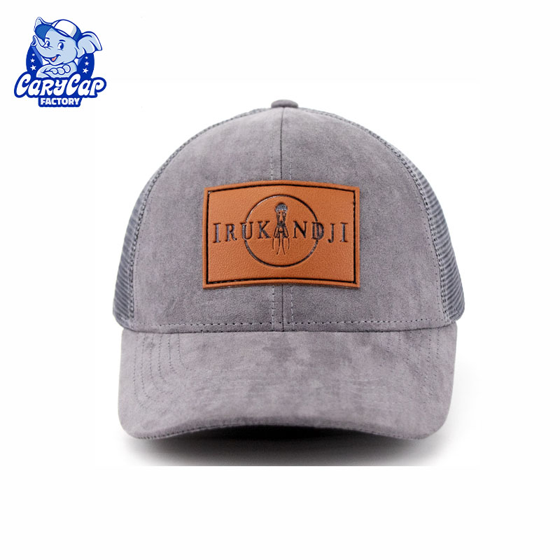 Leather Patch 6 Panel Trucker Hat