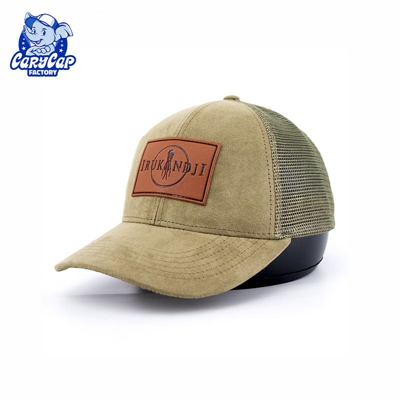 Leather Patch 6 Panel Trucker Hat