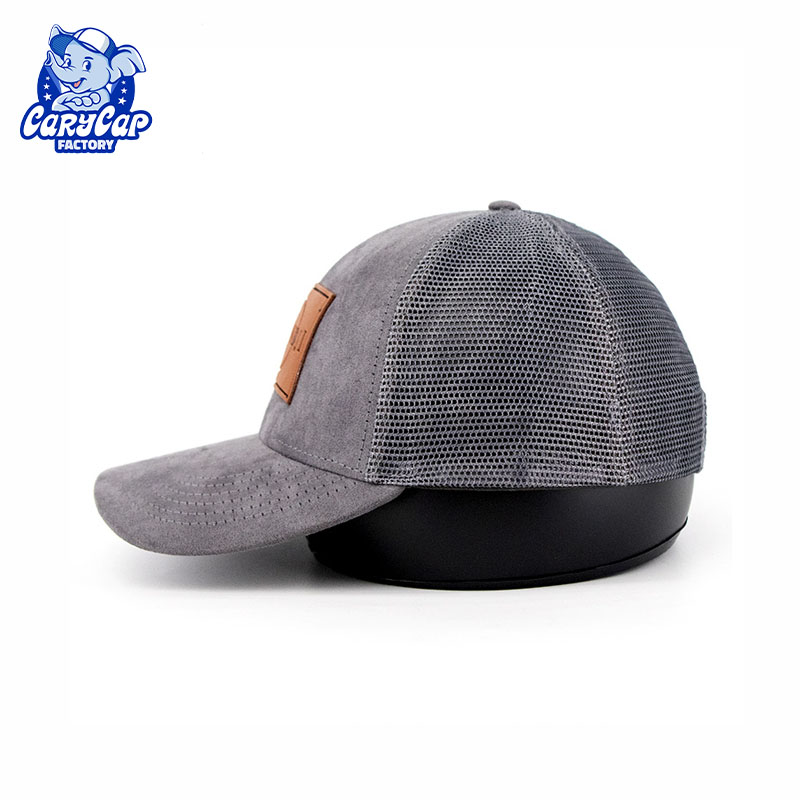 Leather Patch 6 Panel Trucker Hat