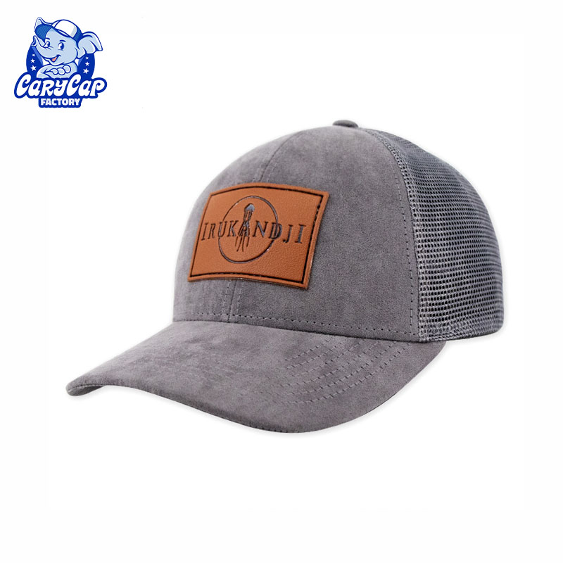 Leather Patch 6 Panel Trucker Hat
