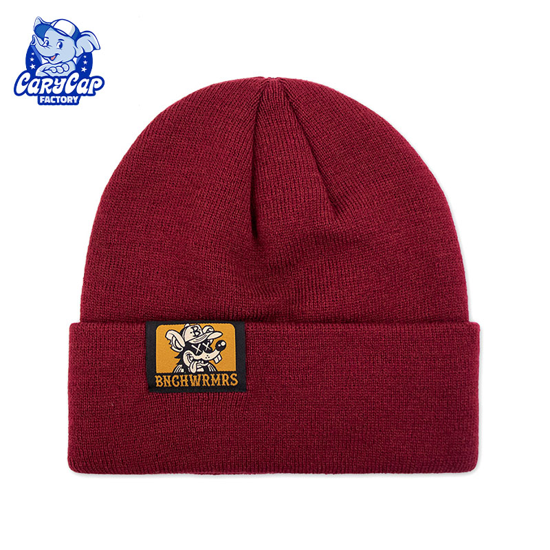 Woven Label Cuff Beanie