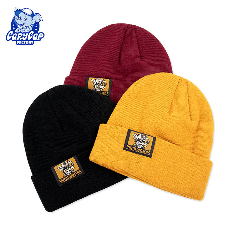 Woven Label Cuff Beanie